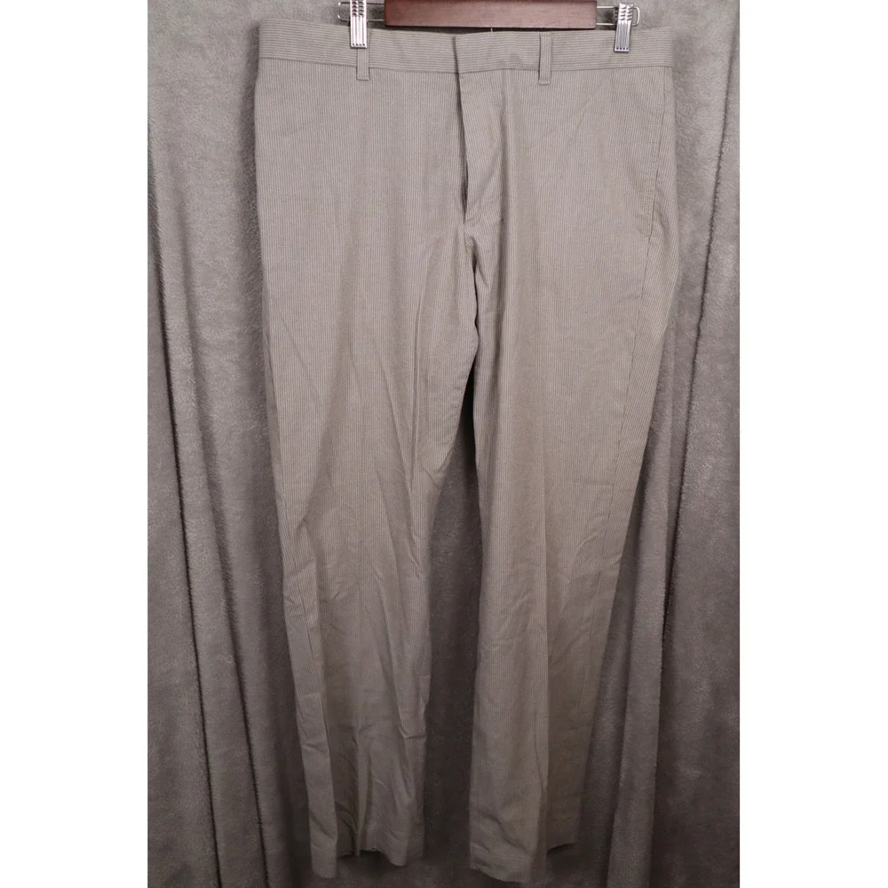 Banana Republic Aiden Pant Mens 35x32 Tan Pinstripe Slim Fit Chino Trousers 1042